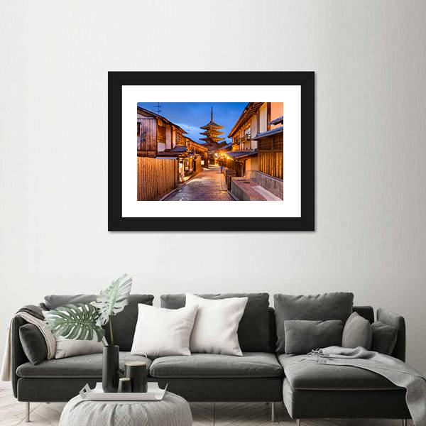 Yasaka Pagoda Temple Canvas Wall Art-3 Horizontal-Gallery Wrap-25" x 16"-Tiaracle