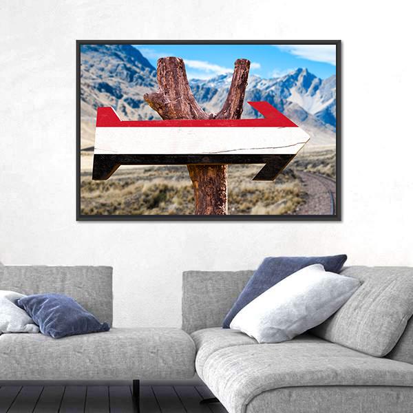 Yemen Flag Sign Canvas Wall Art-5 Horizontal-Gallery Wrap-22" x 12"-Tiaracle