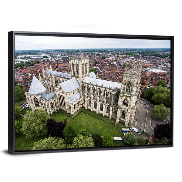 York Minster Cathedral Canvas Wall Art-5 Horizontal-Gallery Wrap-22" x 12"-Tiaracle