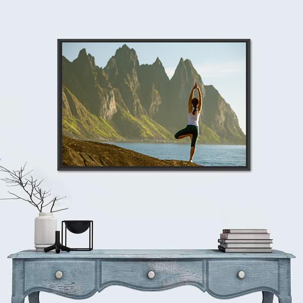 Young Woman Practicing Yoga Canvas Wall Art-5 Horizontal-Gallery Wrap-22" x 12"-Tiaracle