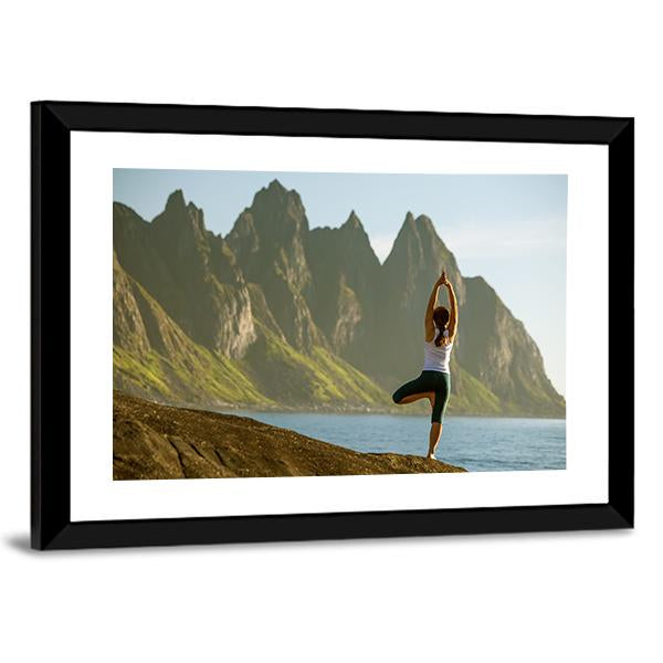 Young Woman Practicing Yoga Canvas Wall Art-5 Horizontal-Gallery Wrap-22" x 12"-Tiaracle