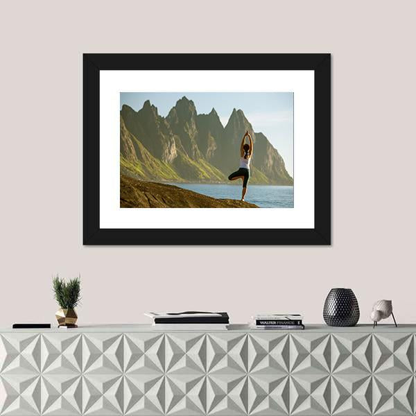 Young Woman Practicing Yoga Canvas Wall Art-5 Horizontal-Gallery Wrap-22" x 12"-Tiaracle