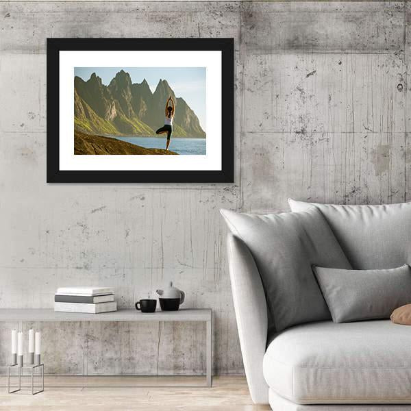 Young Woman Practicing Yoga Canvas Wall Art-5 Horizontal-Gallery Wrap-22" x 12"-Tiaracle