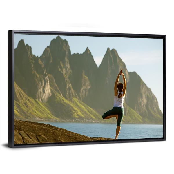 Young Woman Practicing Yoga Canvas Wall Art-5 Horizontal-Gallery Wrap-22" x 12"-Tiaracle
