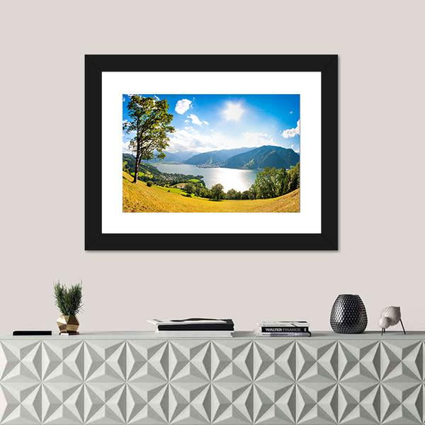 Zeller Lake In Salzburg Austria Canvas Wall Art-1 Piece-Framed Print-30" x 20"-Tiaracle