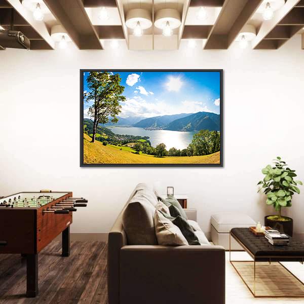 Zeller Lake In Salzburg Austria Canvas Wall Art-5 Horizontal-Gallery Wrap-22" x 12"-Tiaracle