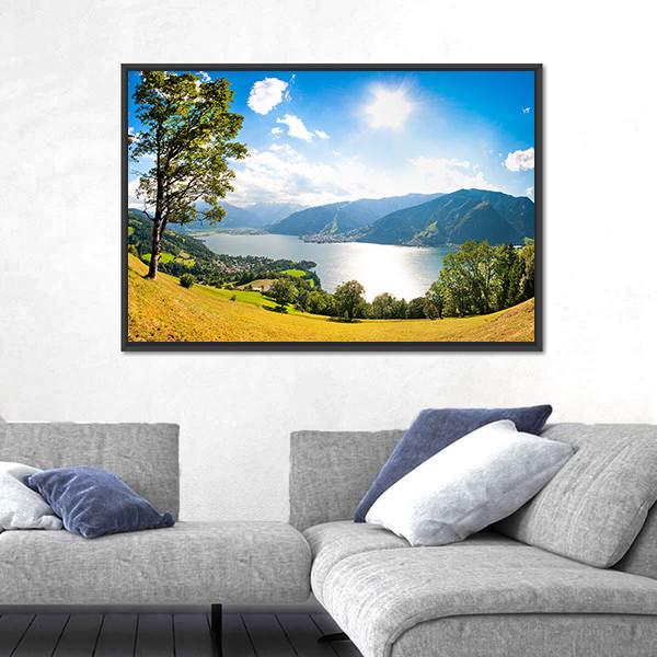 Zeller Lake In Salzburg Austria Canvas Wall Art-5 Horizontal-Gallery Wrap-22" x 12"-Tiaracle