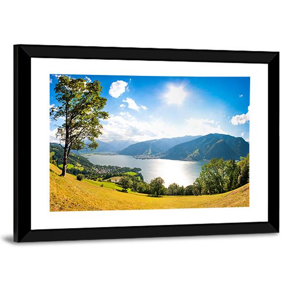 Zeller Lake In Salzburg Austria Canvas Wall Art-5 Horizontal-Gallery Wrap-22" x 12"-Tiaracle
