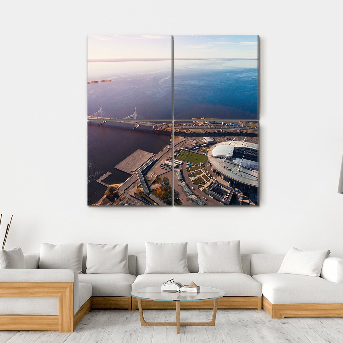 Zenit Arena In Russia Canvas Wall Art-4 Square-Gallery Wrap-17" x 17"-Tiaracle