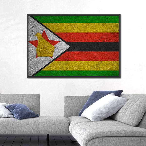 Zimbabwe Flag Canvas Wall Art-5 Horizontal-Gallery Wrap-22" x 12"-Tiaracle