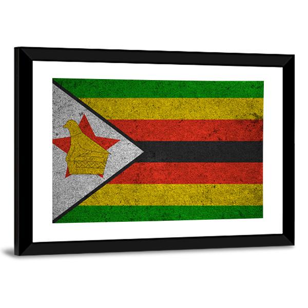 Zimbabwe Flag Canvas Wall Art-5 Horizontal-Gallery Wrap-22" x 12"-Tiaracle