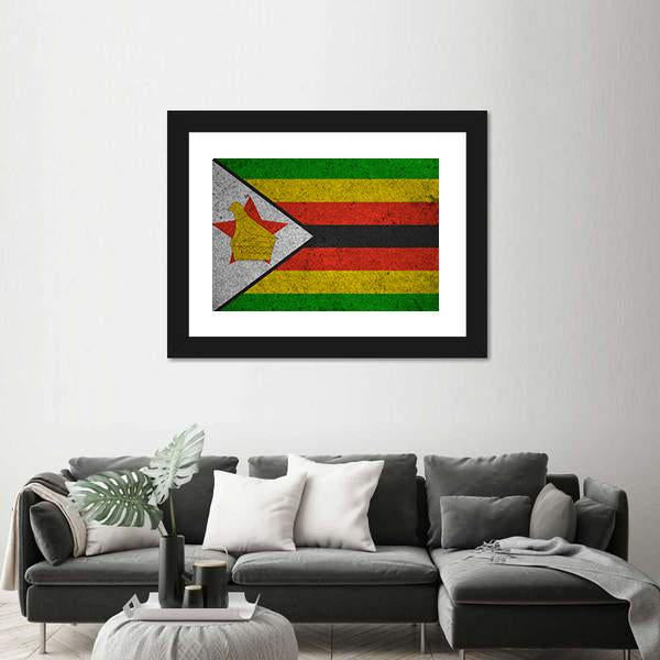 Zimbabwe Flag Canvas Wall Art-5 Horizontal-Gallery Wrap-22" x 12"-Tiaracle