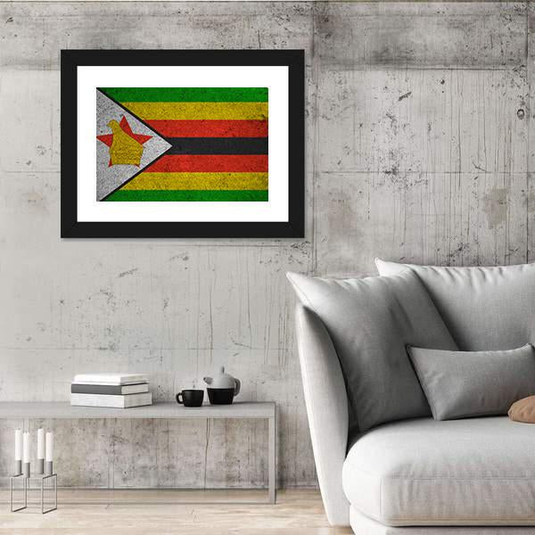 Zimbabwe Flag Canvas Wall Art-5 Horizontal-Gallery Wrap-22" x 12"-Tiaracle