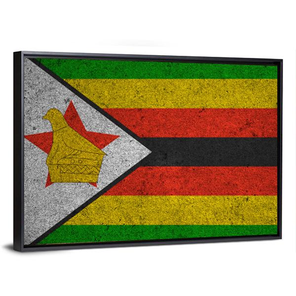 Zimbabwe Flag Canvas Wall Art-5 Horizontal-Gallery Wrap-22" x 12"-Tiaracle