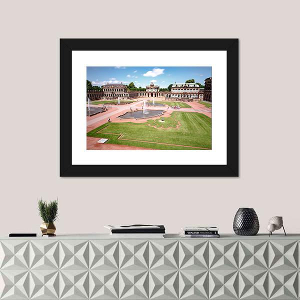 Zwinger Castle In Dresden Canvas Wall Art-1 Piece-Framed Print-42" x 14"-Tiaracle