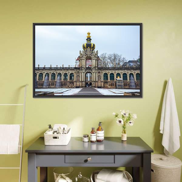 Zwinger Palace Germany Canvas Wall Art-1 Piece-Floating Frame-36" x 24"-Tiaracle