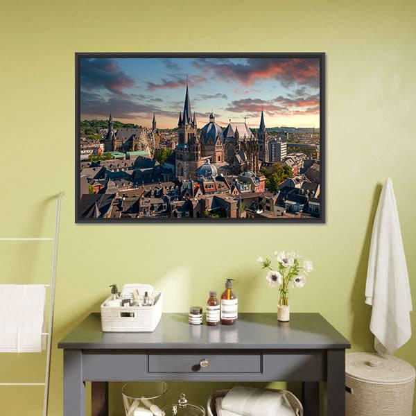 Aachen City Canvas Wall Art-3 Horizontal-Gallery Wrap-25" x 16"-Tiaracle