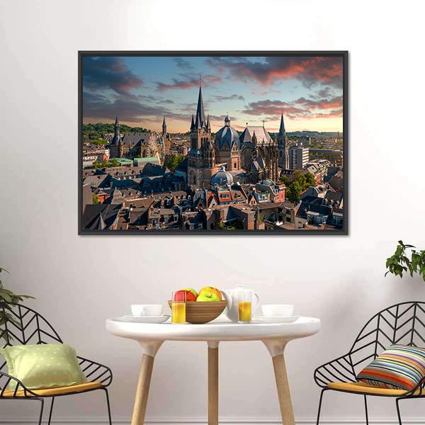 Aachen City Canvas Wall Art-1 Piece-Floating Frame-24" x 16"-Tiaracle