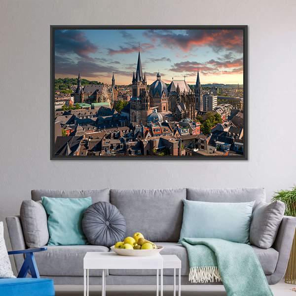 Aachen City Canvas Wall Art-3 Horizontal-Gallery Wrap-25" x 16"-Tiaracle