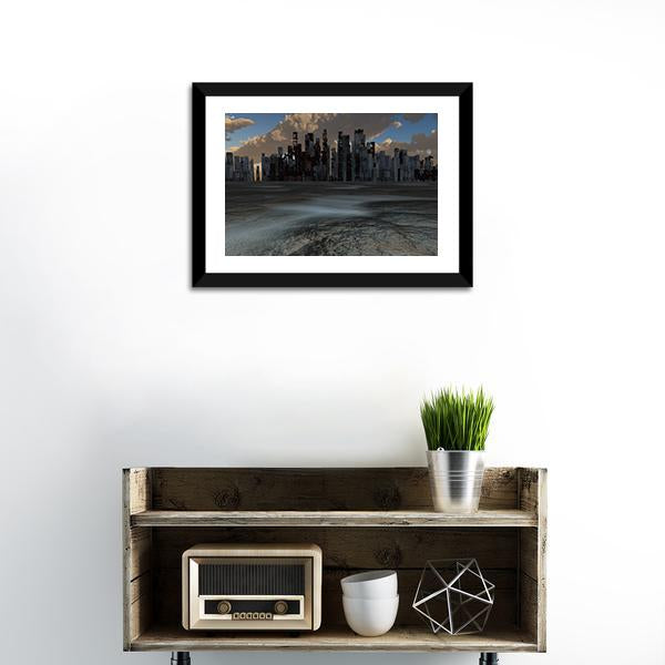 Abandoned City Canvas Wall Art-1 Piece-Framed Print-20" x 16"-Tiaracle