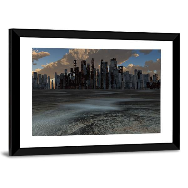 Abandoned City Canvas Wall Art-3 Horizontal-Gallery Wrap-25" x 16"-Tiaracle
