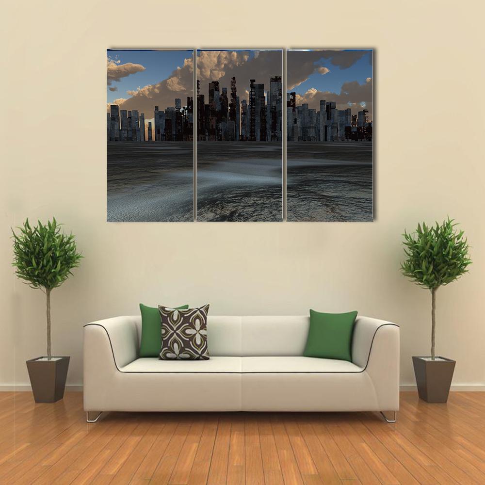 Abandoned City Canvas Wall Art-5 Star-Gallery Wrap-62" x 32"-Tiaracle