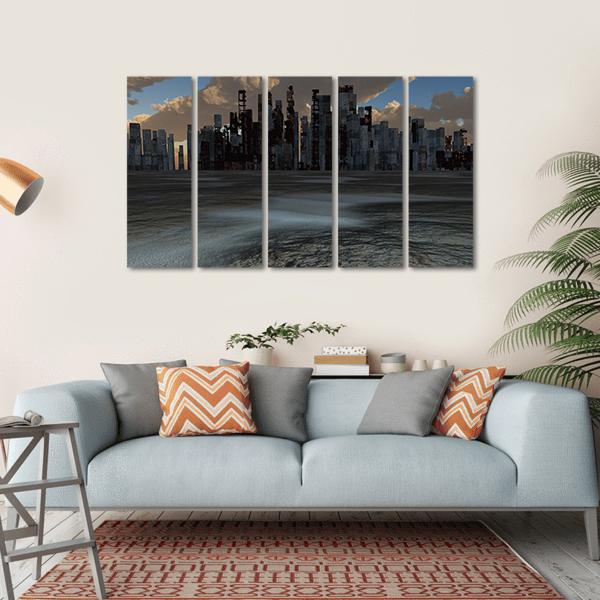 Abandoned City Canvas Wall Art-5 Horizontal-Gallery Wrap-22" x 12"-Tiaracle