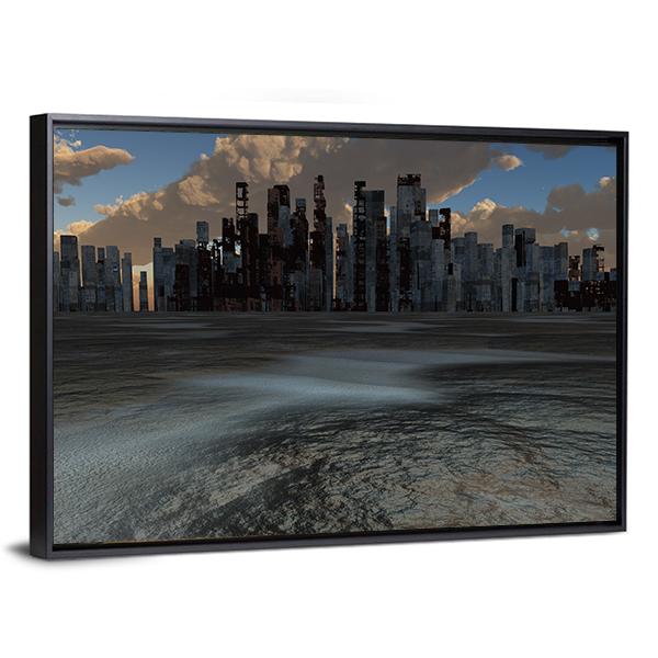 Abandoned City Canvas Wall Art-5 Horizontal-Gallery Wrap-22" x 12"-Tiaracle