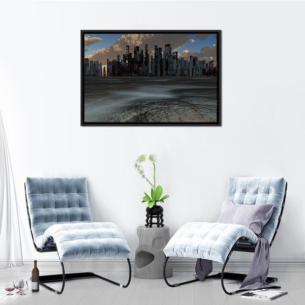 Abandoned City Canvas Wall Art-5 Horizontal-Gallery Wrap-22" x 12"-Tiaracle