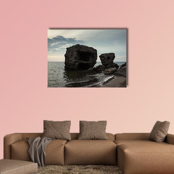 Fortifications At Baltic Sea Coast Canvas Wall Art-1 Piece-Gallery Wrap-48" x 32"-Tiaracle