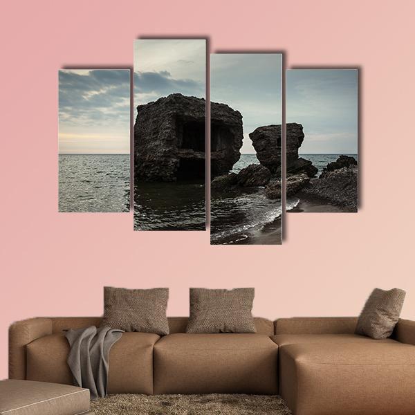 Fortifications At Baltic Sea Coast Canvas Wall Art-4 Pop-Gallery Wrap-50" x 32"-Tiaracle