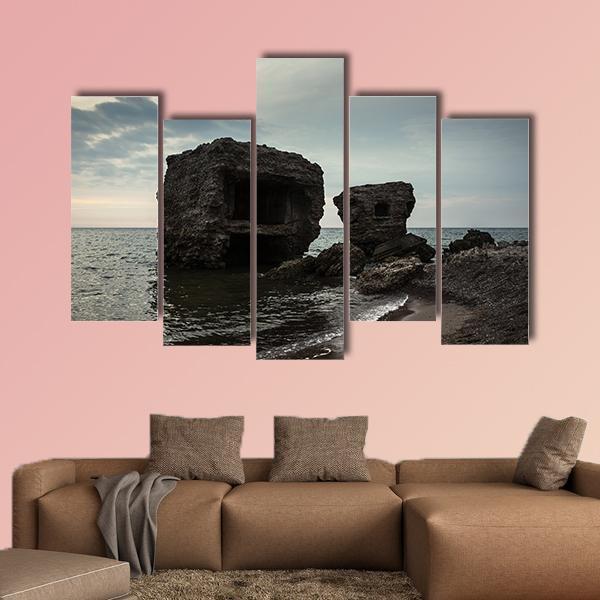 Fortifications At Baltic Sea Coast Canvas Wall Art-5 Pop-Gallery Wrap-47" x 32"-Tiaracle