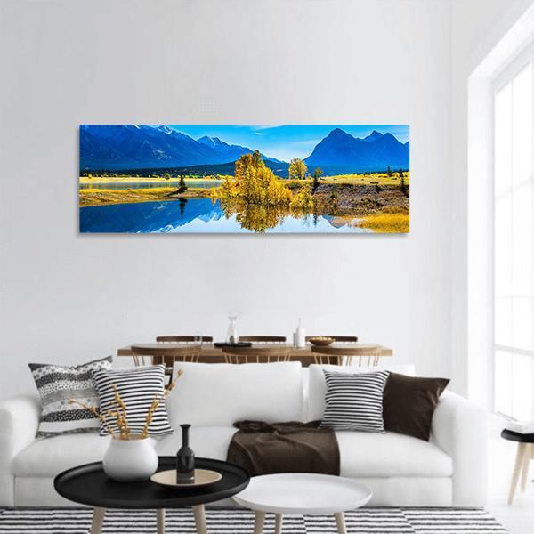 Abraham Lake Panoramic Canvas Wall Art-1 Piece-36" x 12"-Tiaracle