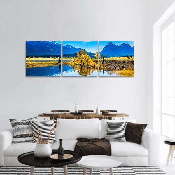 Abraham Lake Panoramic Canvas Wall Art-3 Piece-25" x 08"-Tiaracle