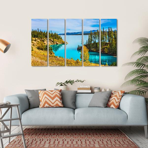 Abraham Lake In Canada Canvas Wall Art-5 Horizontal-Gallery Wrap-22" x 12"-Tiaracle