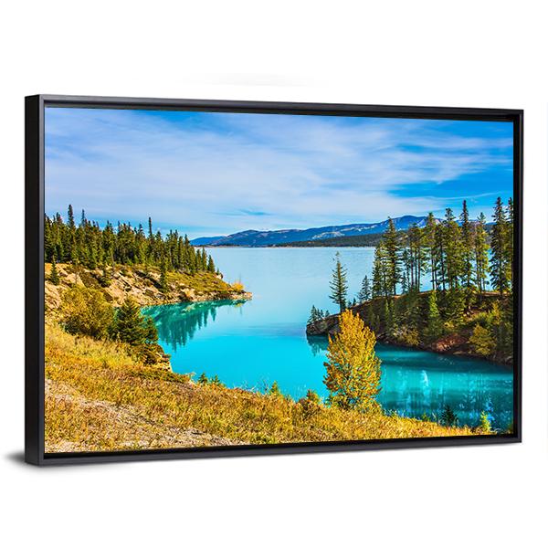 Abraham Lake In Canada Canvas Wall Art-3 Horizontal-Gallery Wrap-25" x 16"-Tiaracle