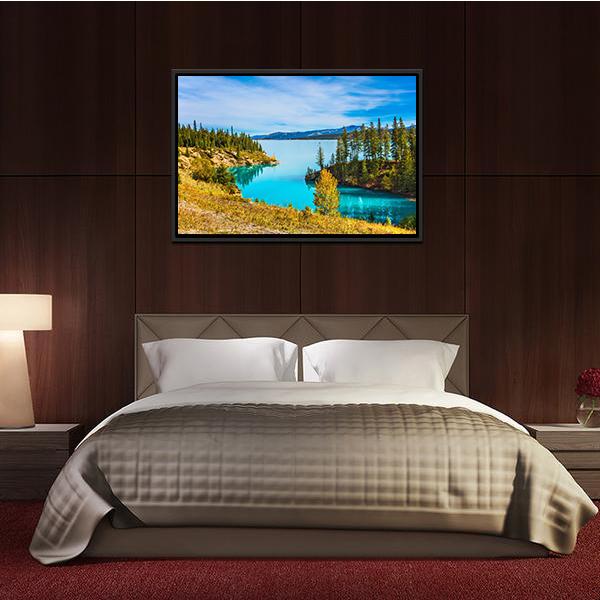 Abraham Lake In Canada Canvas Wall Art-3 Horizontal-Gallery Wrap-25" x 16"-Tiaracle