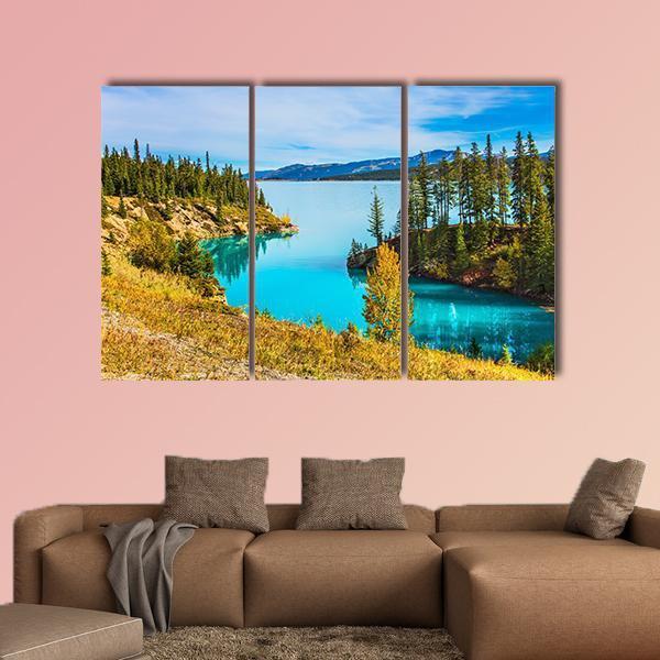 Abraham Lake In Canada Canvas Wall Art-3 Horizontal-Gallery Wrap-37" x 24"-Tiaracle