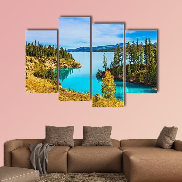 Abraham Lake In Canada Canvas Wall Art-4 Pop-Gallery Wrap-50" x 32"-Tiaracle