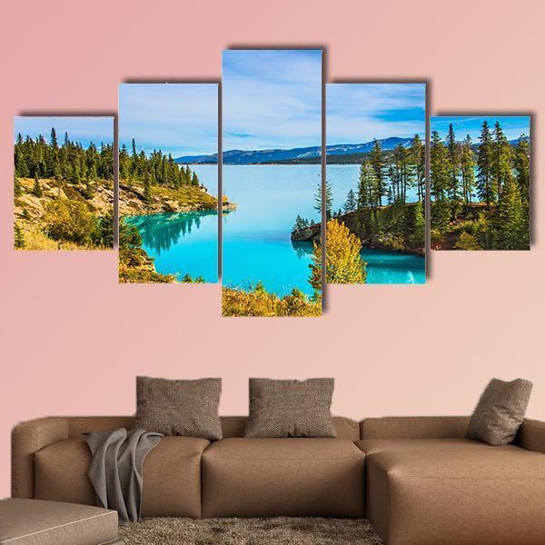 Abraham Lake In Canada Canvas Wall Art-5 Pop-Gallery Wrap-47" x 32"-Tiaracle