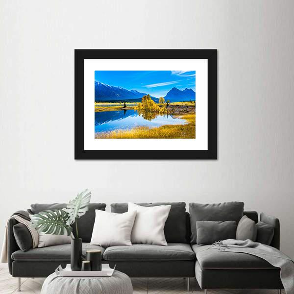 Abraham Lake Panoramic Canvas Wall Art-1 Piece-36" x 12"-Tiaracle