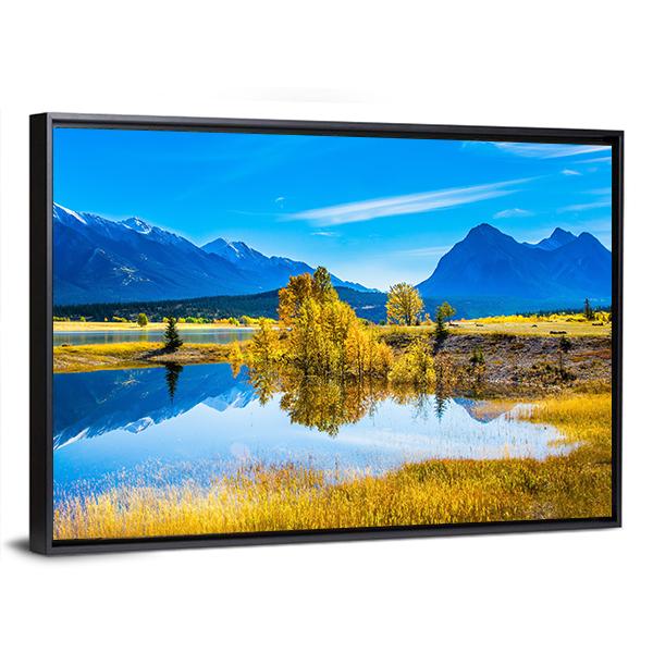 Abraham Lake Panoramic Canvas Wall Art-1 Piece-36" x 12"-Tiaracle