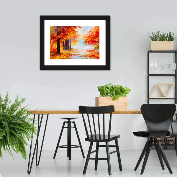 Abstract Autumn Forest Canvas Wall Art-3 Horizontal-Gallery Wrap-25&quot; x 16&quot;-Tiaracle