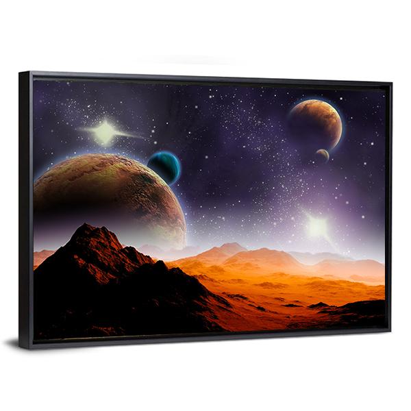 Abstract Background Of Deep Space Canvas Wall Art-3 Horizontal-Gallery Wrap-25" x 16"-Tiaracle