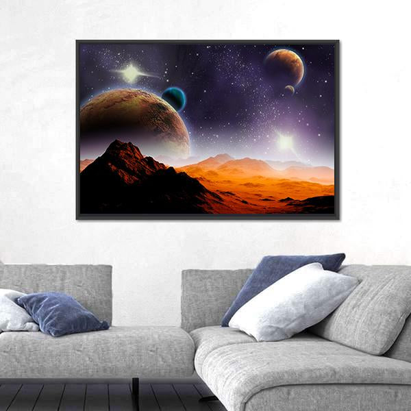 Abstract Background Of Deep Space Canvas Wall Art-3 Horizontal-Gallery Wrap-25" x 16"-Tiaracle