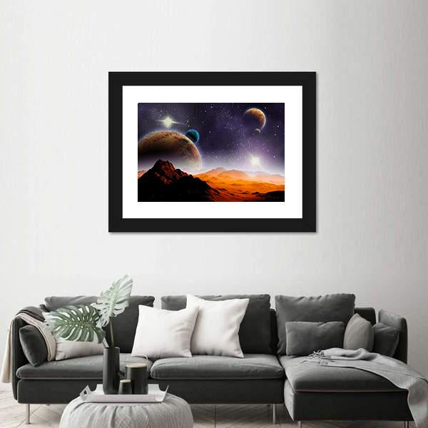 Abstract Background Of Deep Space Canvas Wall Art-3 Horizontal-Gallery Wrap-25" x 16"-Tiaracle