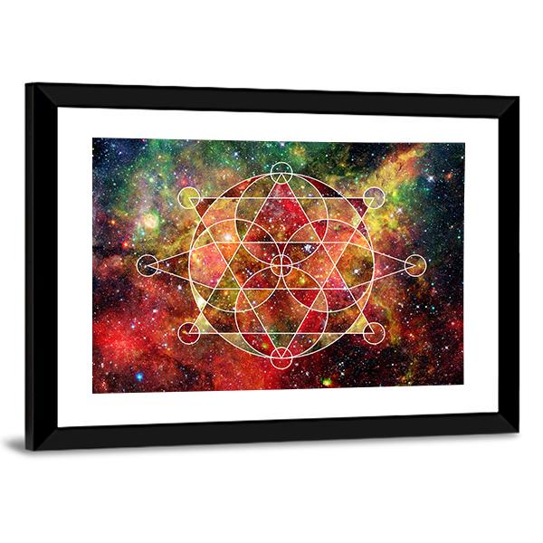 Abstract Cosmos Geometric Panoramic Canvas Wall Art-1 Piece-36" x 12"-Tiaracle