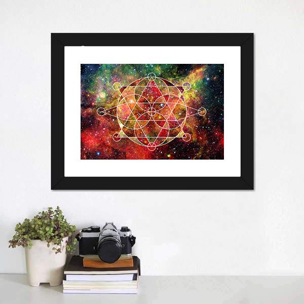 Abstract Cosmos Geometric Panoramic Canvas Wall Art-1 Piece-36" x 12"-Tiaracle