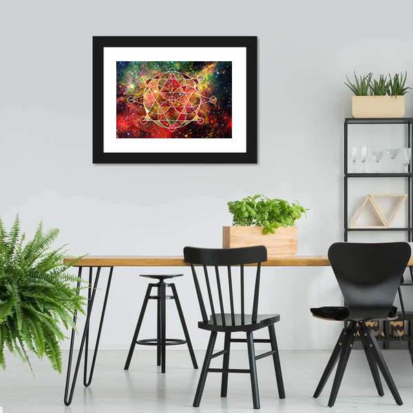 Abstract Cosmos Geometric Panoramic Canvas Wall Art-1 Piece-36" x 12"-Tiaracle