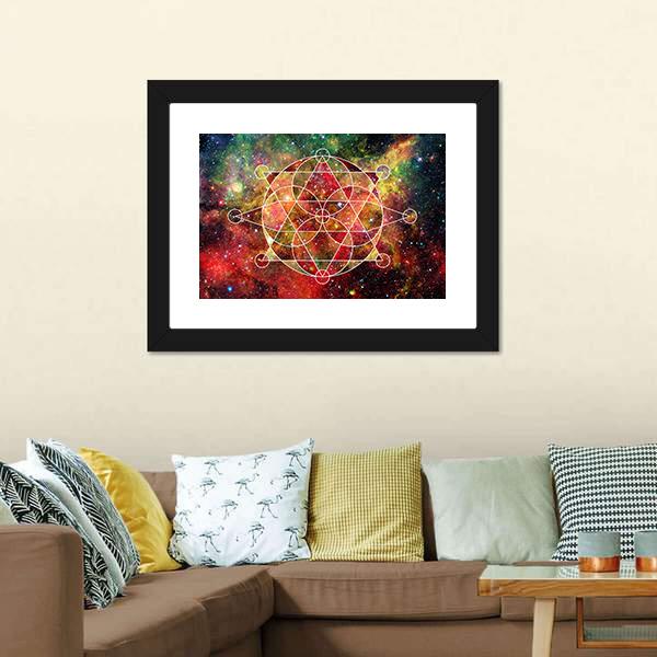 Abstract Cosmos Geometric Panoramic Canvas Wall Art-1 Piece-36" x 12"-Tiaracle